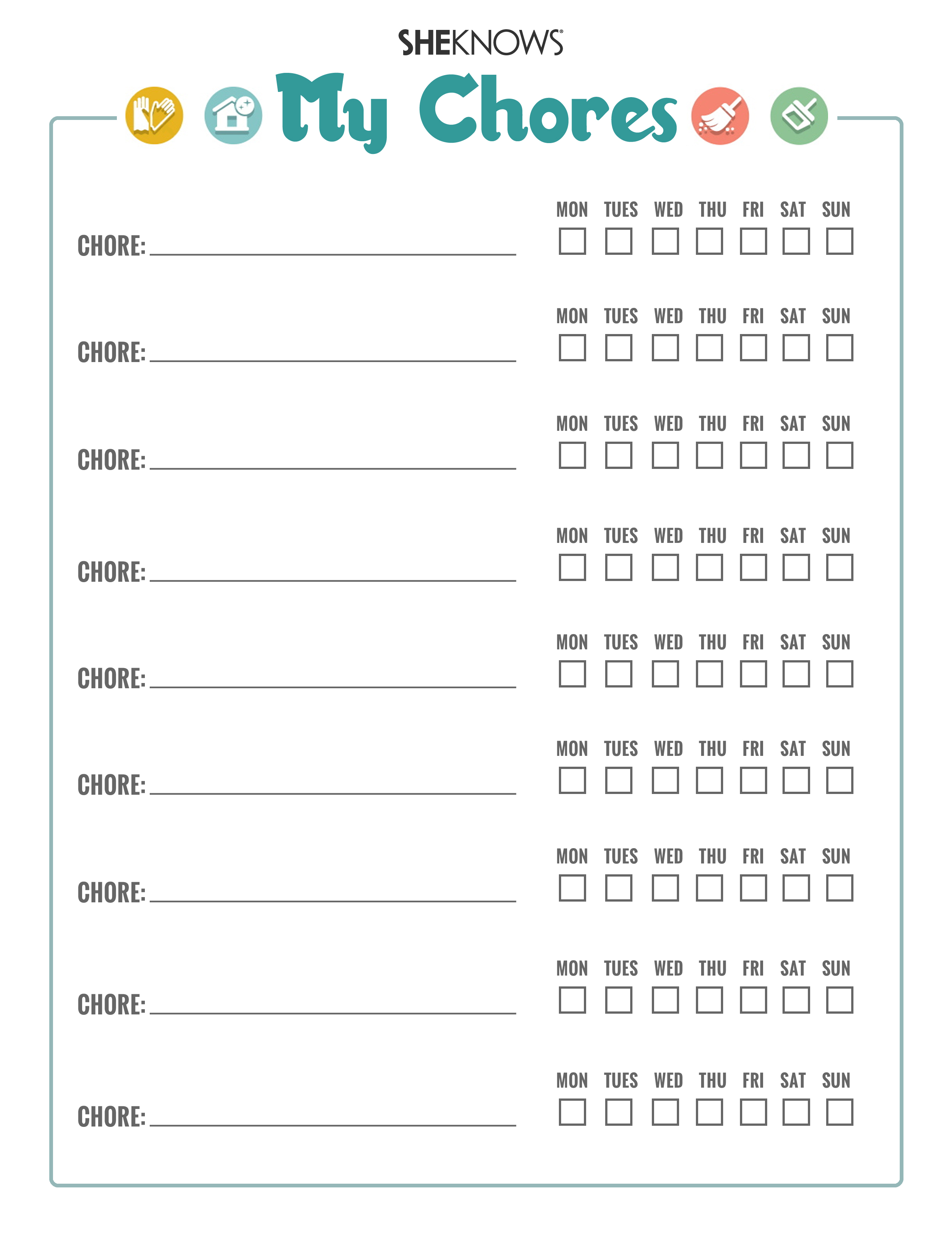 Laundry Chore Chart