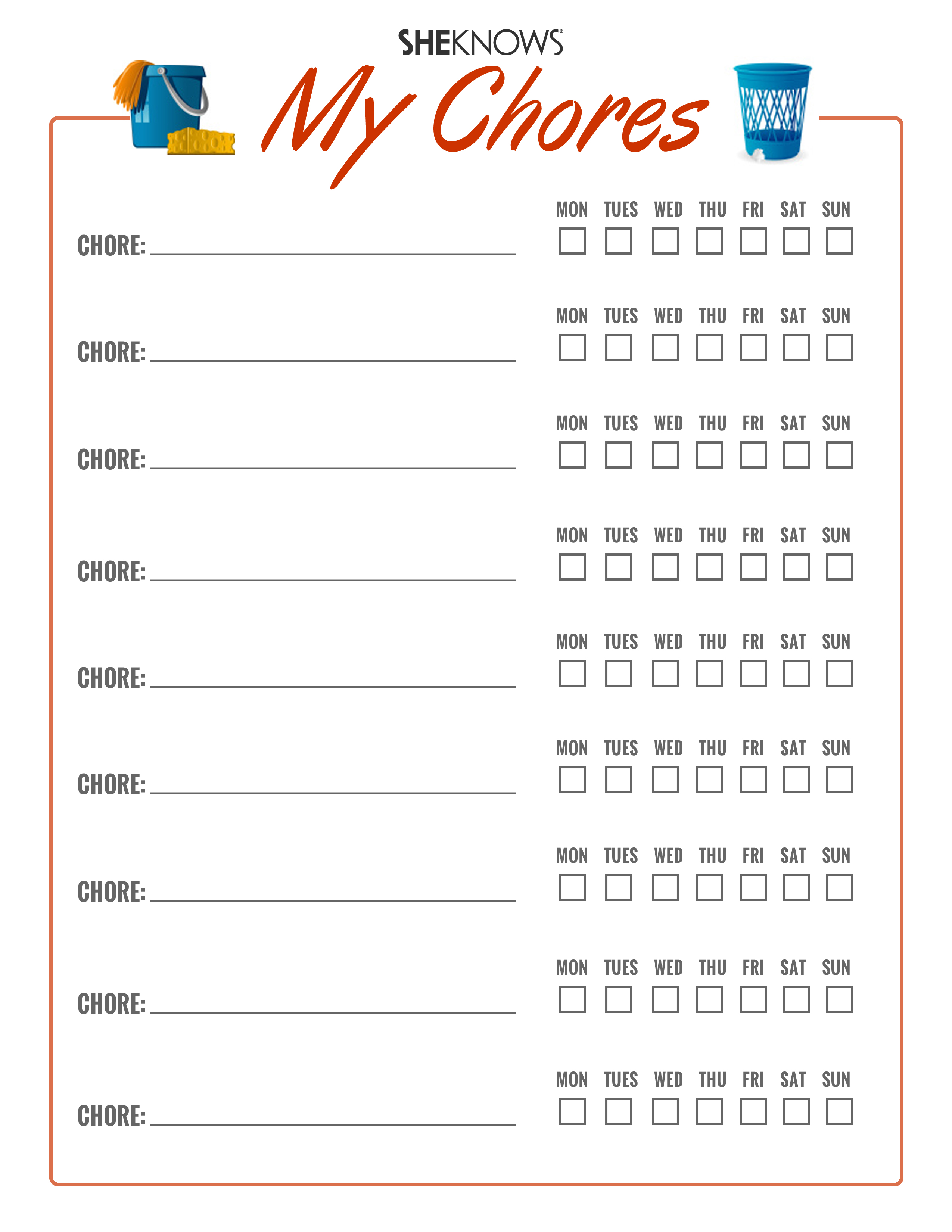 Printable Laundry Schedule Template Printable Word Searches