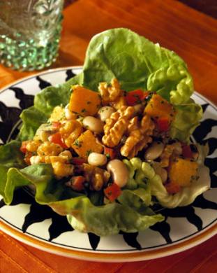 Black-Eyed Peas and Walnut Lettuce Wraps