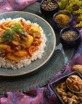 Grilled Curried Walnut Chicken