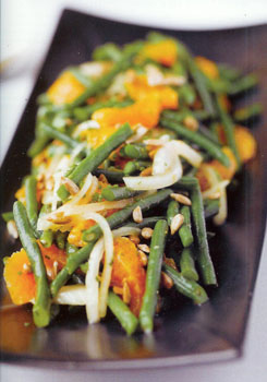 Chinese Long Bean Salad with Tangerine and Sherry-Mustard Vinaigrette