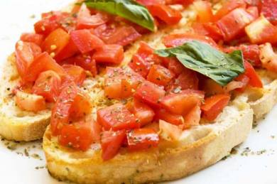 Tomato shallot bruschetta