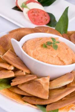 Roasted red bell pepper hummus