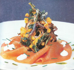 Corn Fritters with Smoked Salmon