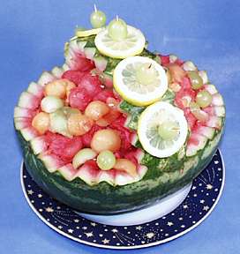 How to carve a watermelon fruit basket