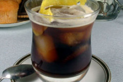 Iced Black Coffee with Lemon Peel