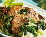 Five Spice Pork with Bok Choy and Green Onions