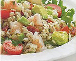 Bacony Barley Salad with Marinated Shrimp