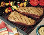 Grilled herb and mustard steak