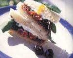 Olive, Goat Cheese and Arugula Tea Sandwiches