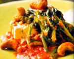 Sauteed Arugula and Spinach with Paneer and Cashews