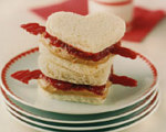Peanut Butter and Jelly Heart Sandwiches