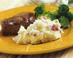 Smashed Red Skin Potatoes with Boursin and Scallions