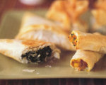 Butternut Squash, Corn, and Cilantro Phyllo Rolls