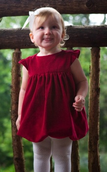 red velour baby dress