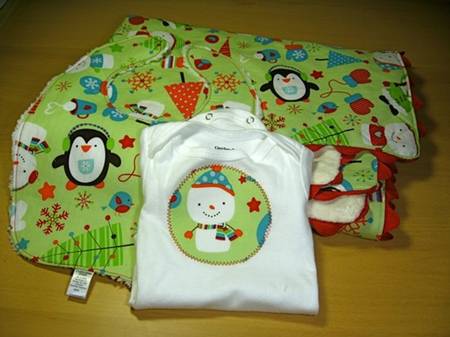 christmas onesie + burp cloth set