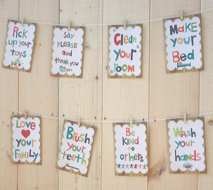 Good Manners Wall Cards affordable nursery art, artwork for nursery, baby prints, nursery decor, nursery prints