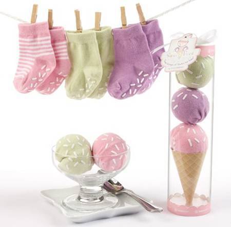 cream baby socks