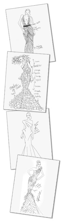 michael costello sketched dresses